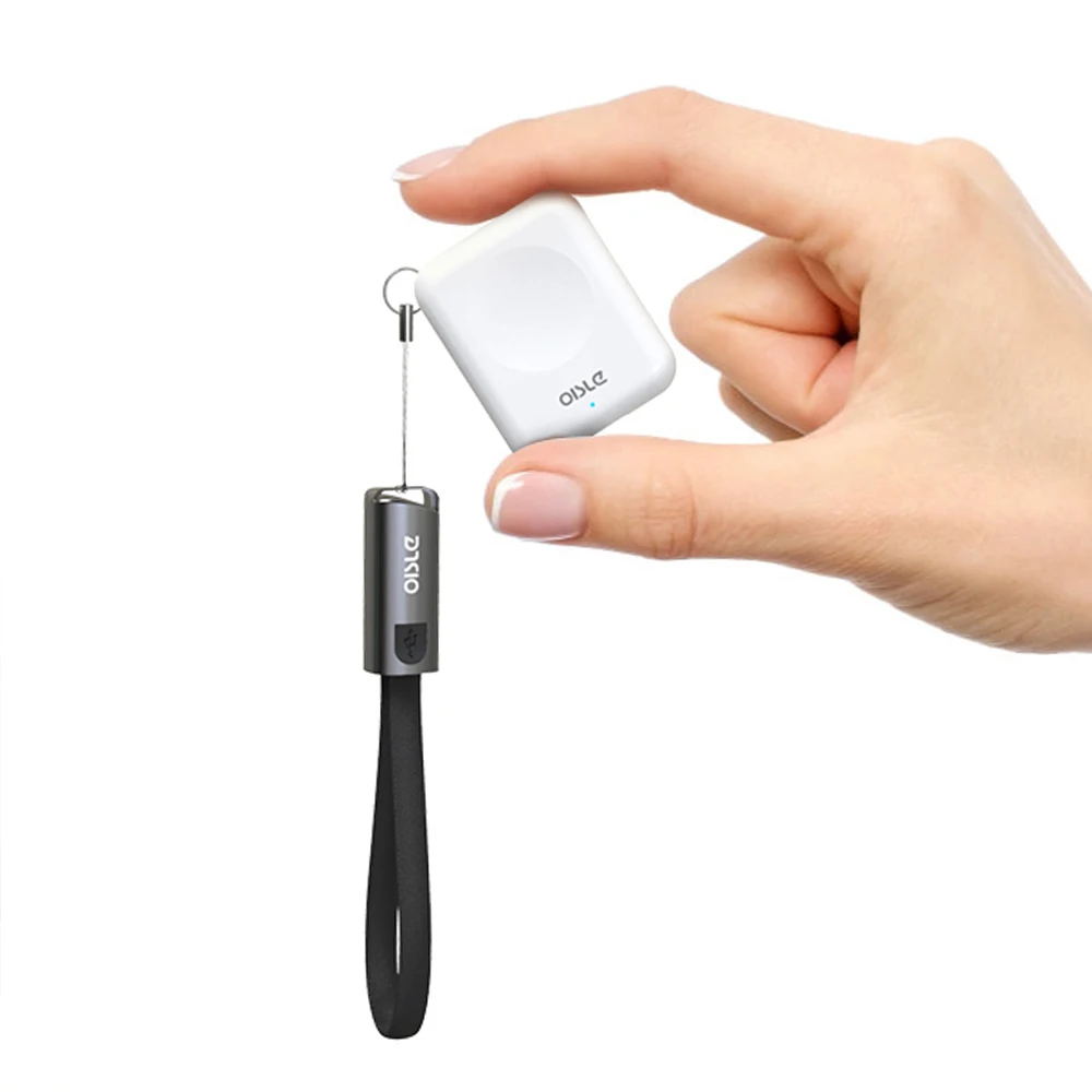 

OISLE New Lanyard Wireless Case Charger Smart Watch Mini Wireless Charger, White/black/red/blue/pink