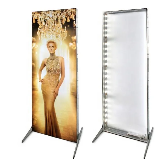 Double Sided Aluminum Profile Tension LED Backlit fabric picture advertising Light box For Exhibition