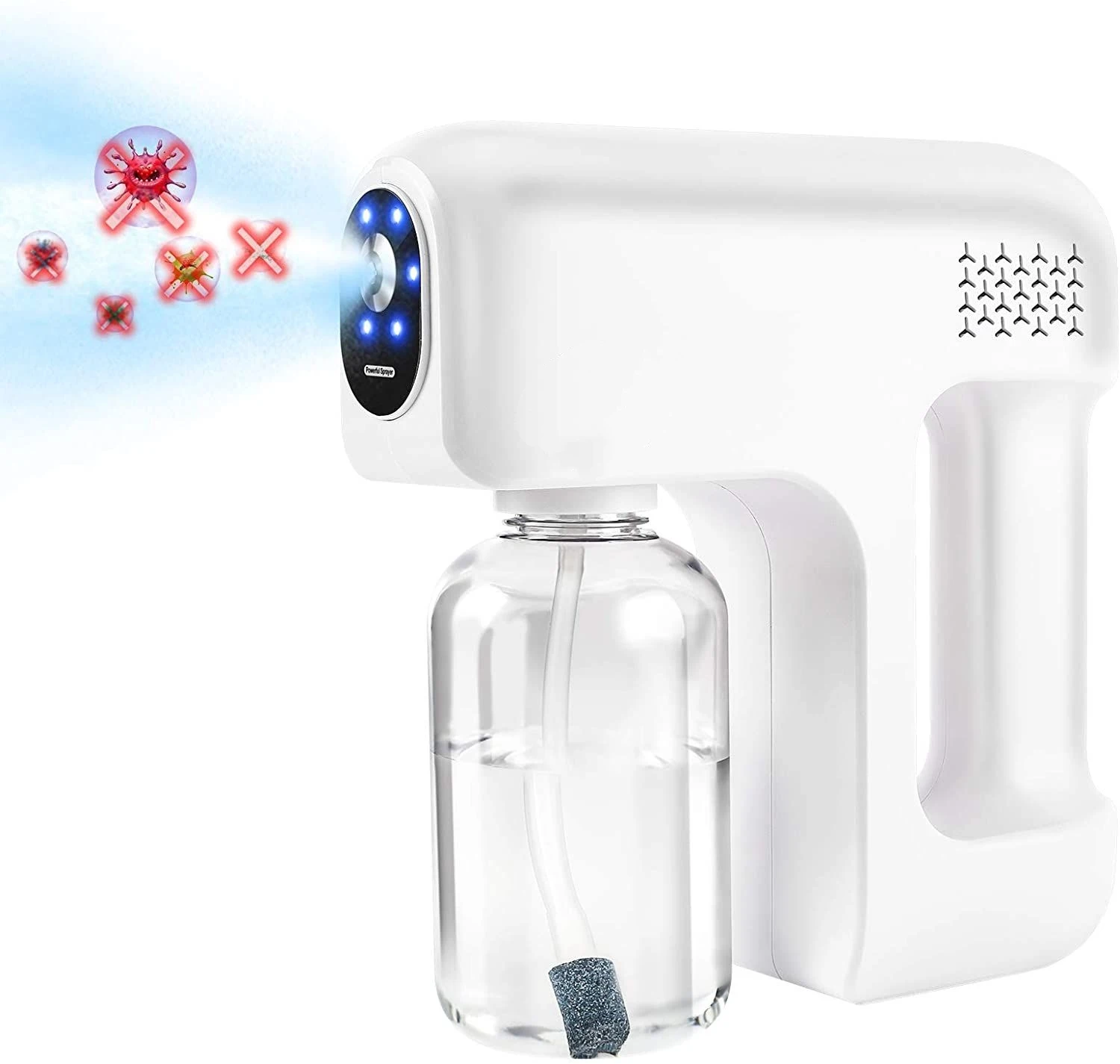 

New Mini Atomized Disinfection Gun Fog Sprayer Portable Wireless Charging Nano Spray Gun, White or black