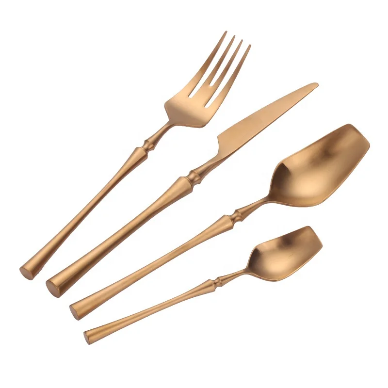 

chopsticks flatware luxury 304 stainless steel gold cutlery set with gift box