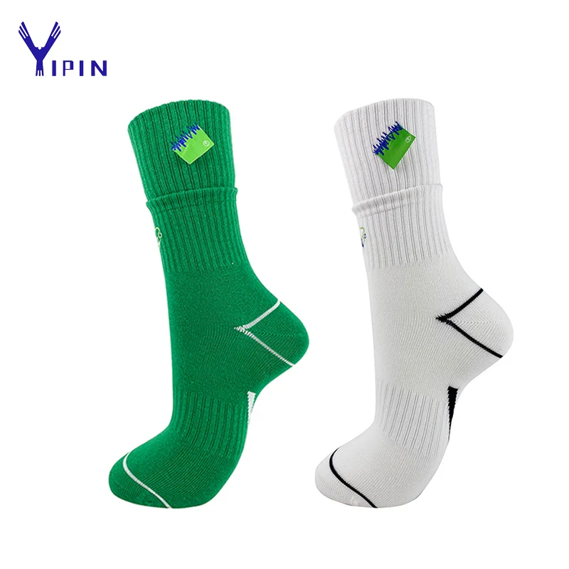 

2021 Custom Embroidery Logo Double Rib Top Sport Socks Athletic Sock