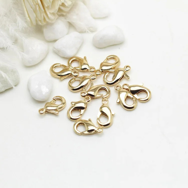 

Custom Lobster Clasp Stainless Steel and Alloy 10MM 12MM 14K Gold Plated Lobster Clasp for Jewelry Making