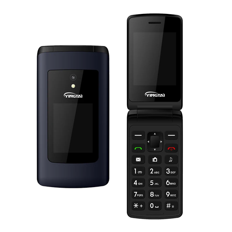 

YINGTAI Telefone Keyboard Folding feature Mobile Phone for elder Dual Screen Flip phone FM unlock GSM unused celulares Dual SIM