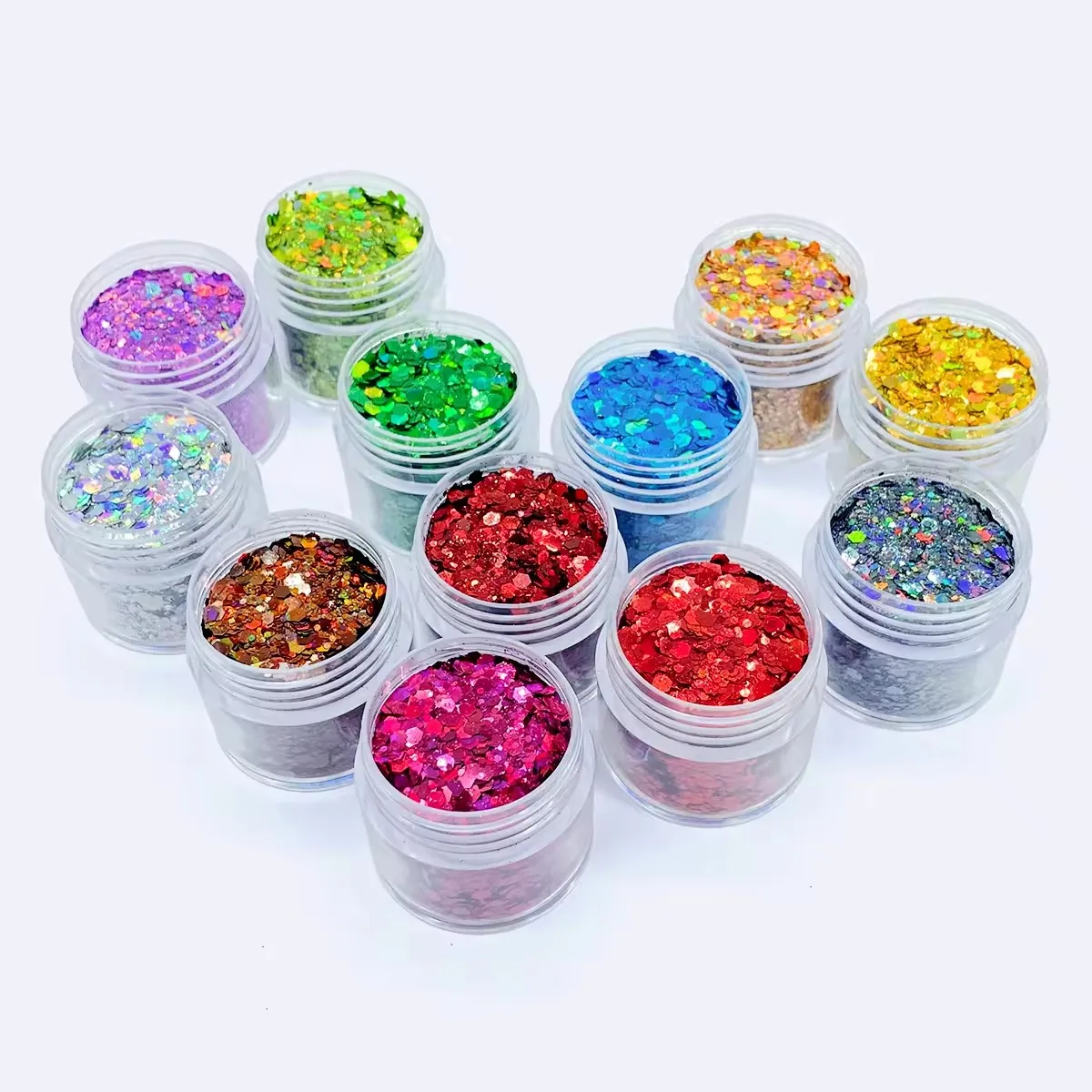 Xucai PET Glitter Powder Festival Fine Bio Glitter Shaker Crafts Wholesale 2000 Colors 0.1-6mm Size Color-Changing Flash Gold
