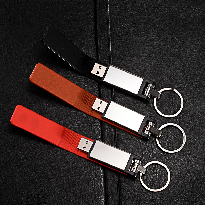 

Promo Leather Usb Flash Drive 16gb memoria usb Stick 2gb 4gb 8gb 32gb 64gb 128gb Pendrive u disk with KeyChain