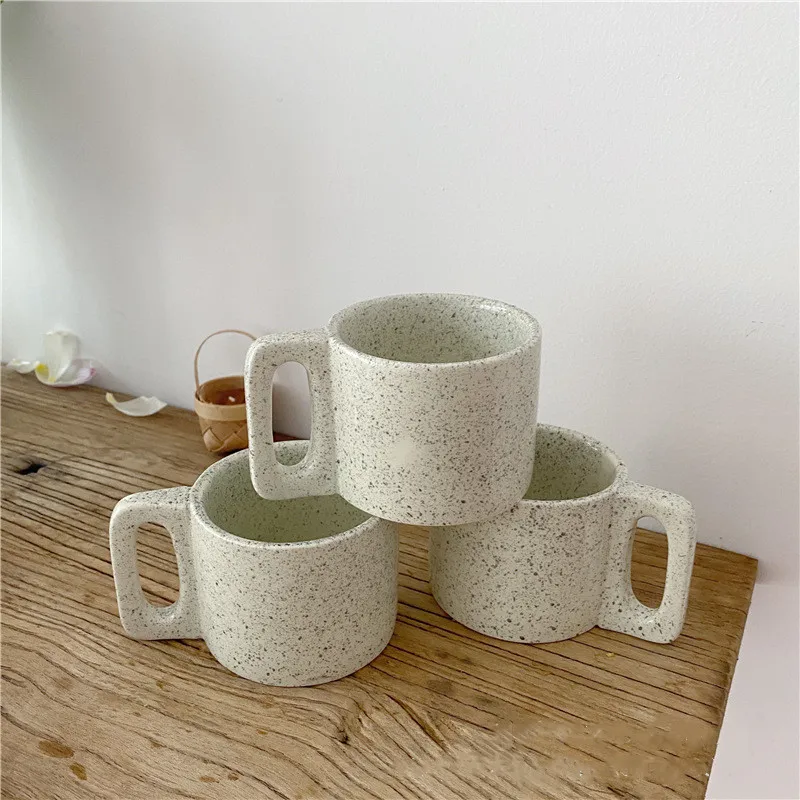 

Solhui Korean retro splashed ink mug ceramic coffee mugs, As image
