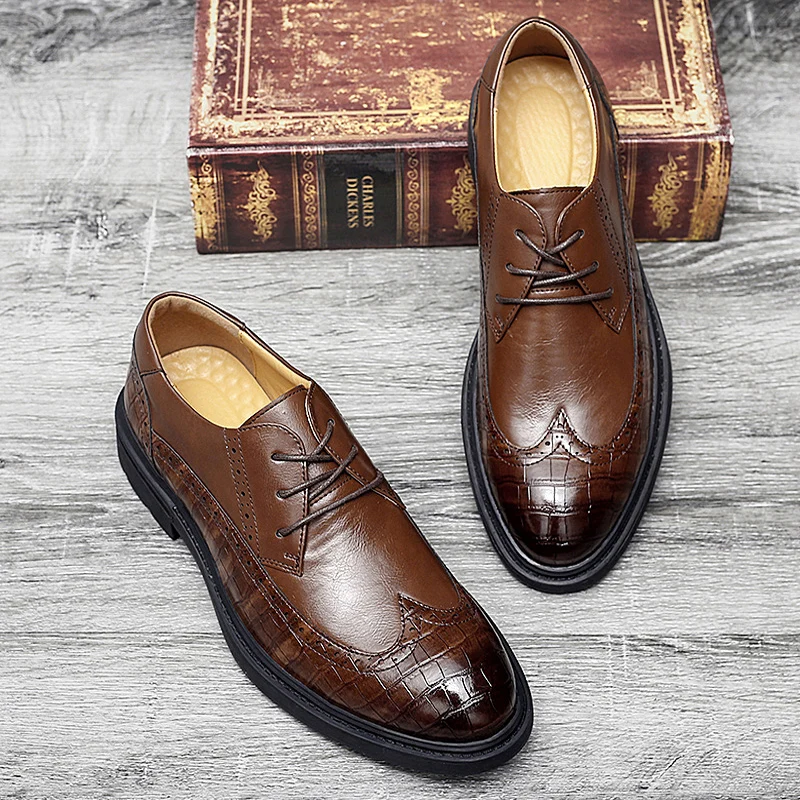 

Customized Men's Slip On Loafers Dress Shoes Wedding Party Genuine Leather Shoes Male Business Formal Office 2021 New Arrivals