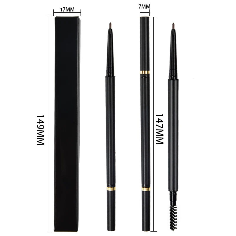 

Private Label No Logo Waterproof Super Slim Eyebrow Pencil With Brush, 6 colors brow pencil