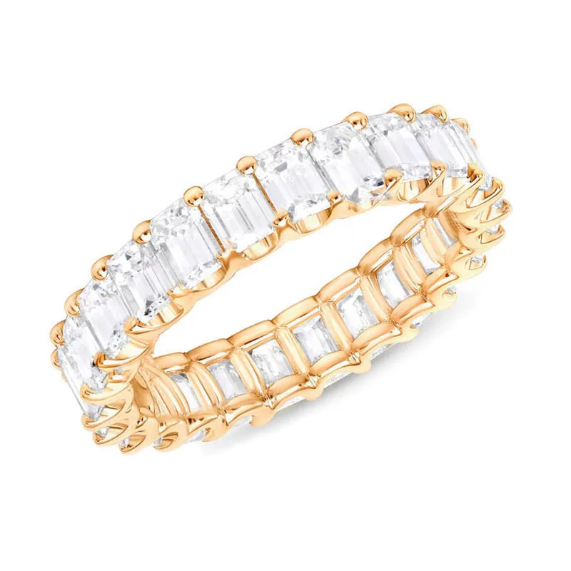 

Paved Eternity Crystal Rhinestone Cubic Zirconia Baguette Wedding Ring Women