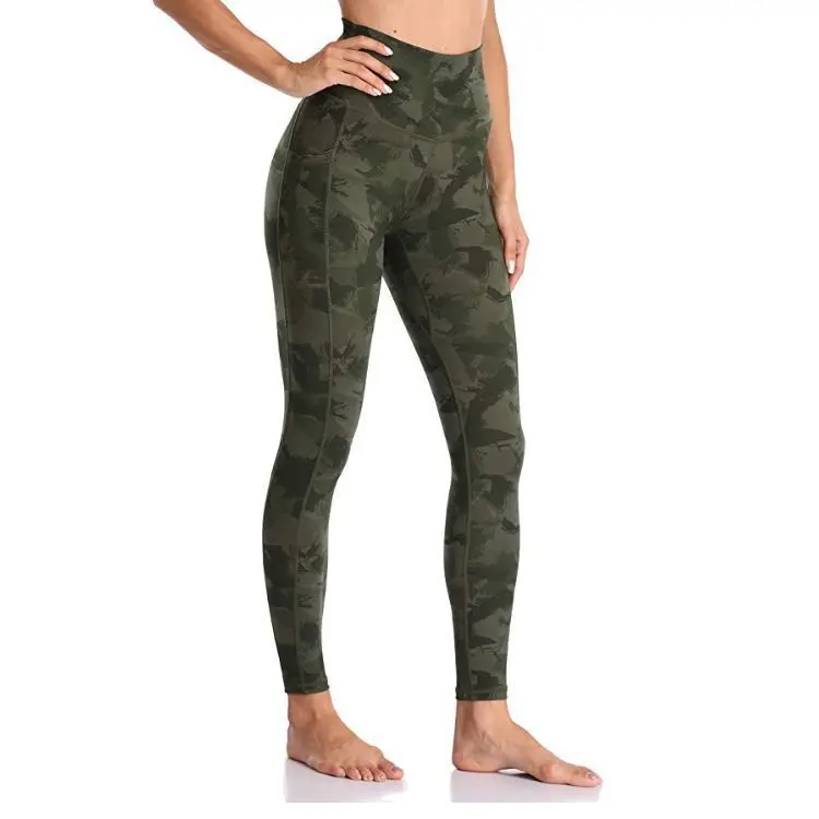 

Scrunch camo high waist yoga pants leggings for women 2021 with custom logo push up active wear leggings with waist cincher, Red,black,blue,leopard green,leopard black,green,light blue