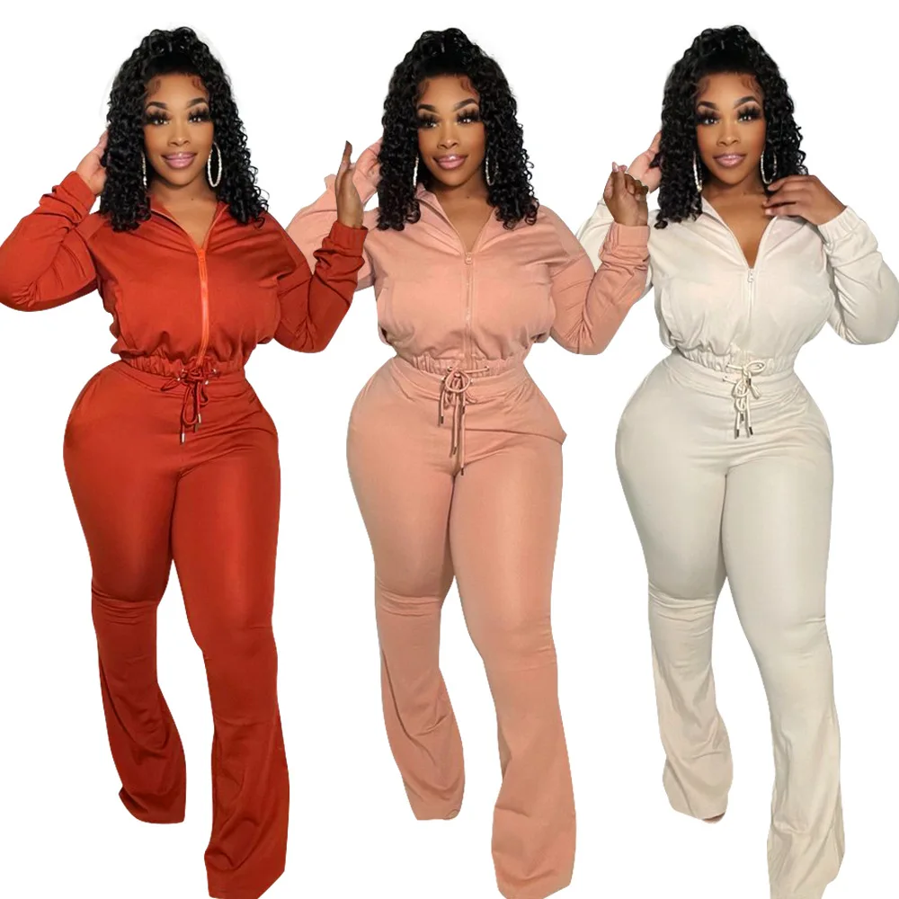 

Custom Fall Woman Tracksuit Knit 2 Piece Set Plus Size Jogging Pants Jogger Set Women Ropa De Mujer Winter Women Two Piece Set