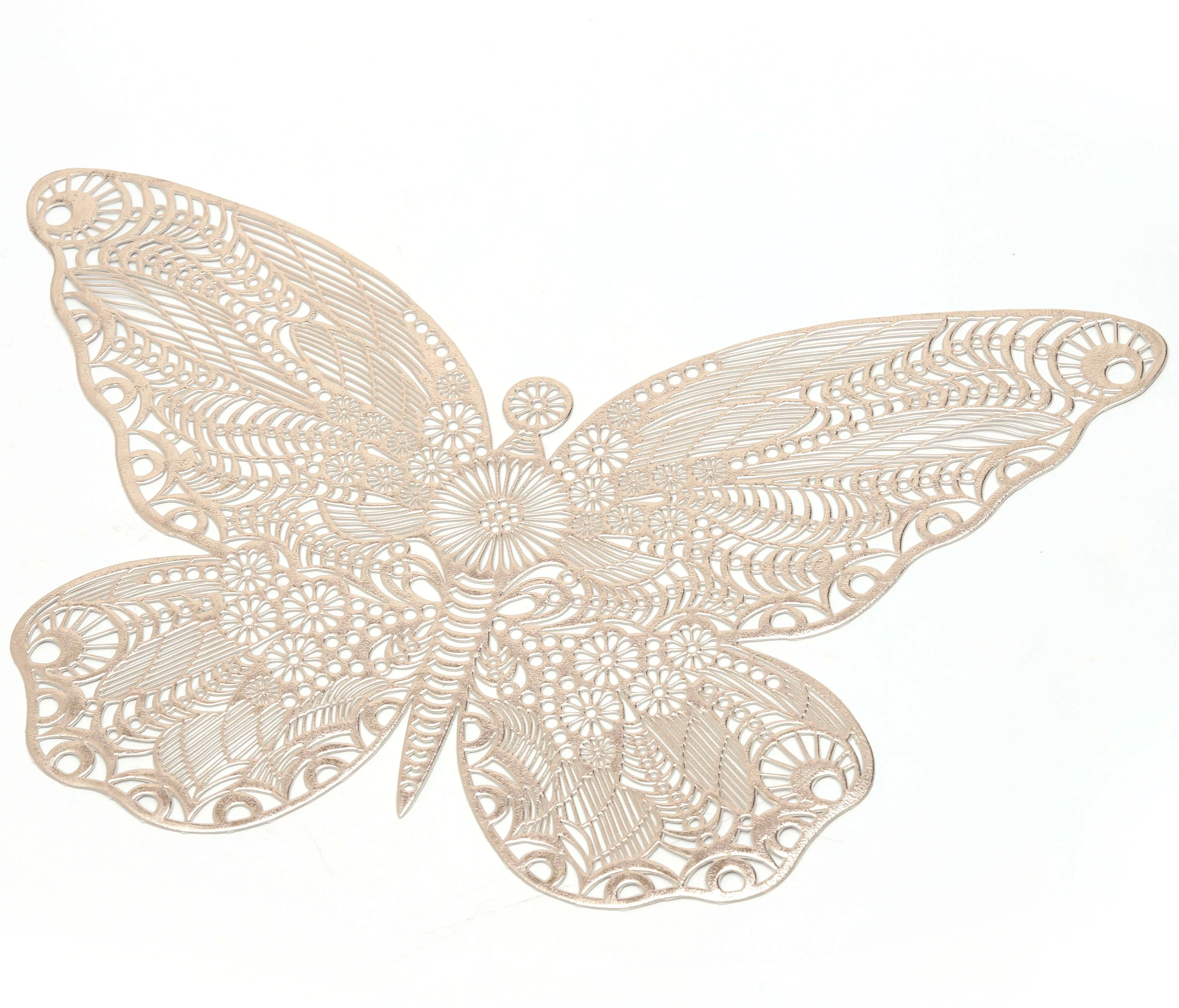 

Wholesale high quality dining table placemats pvc hot stamping butterfly placemats, Red/white/blue/customized