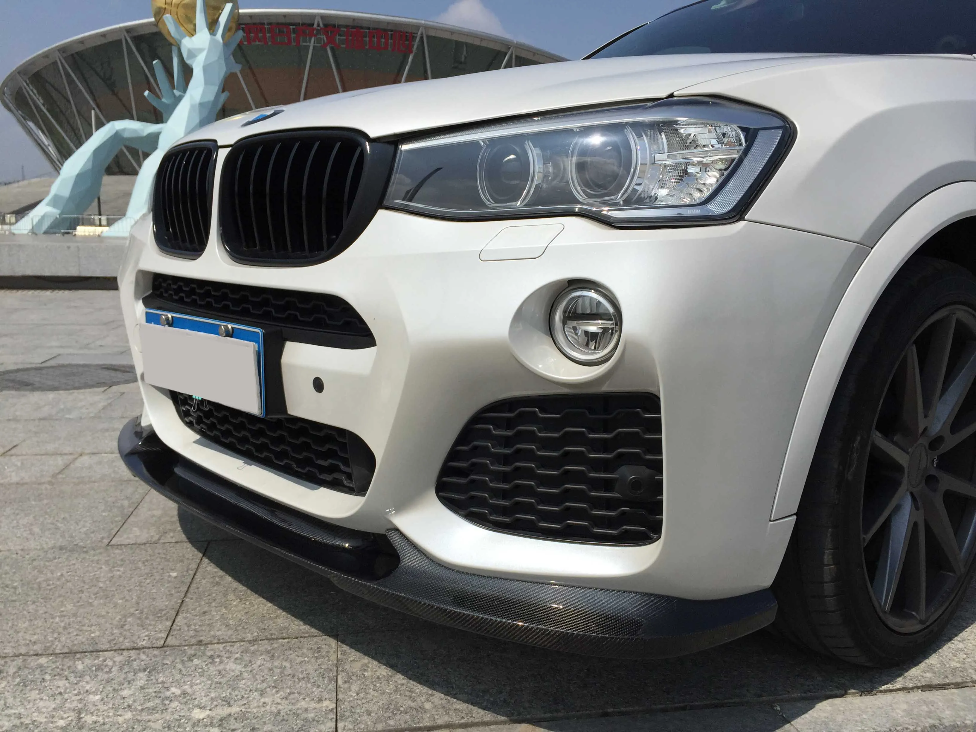 3d Style Carbon Fiber X4 F26 M Tech Front Lip For Bmw X4 F26 2015-2016 ...