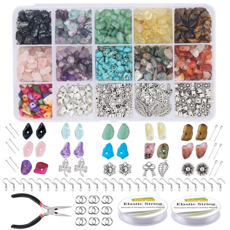 

Diy Accessories Colorful Irregularity Artificial Stone Necklace Bracelet Jewelry Making Kit Tools For Beads Bracelet