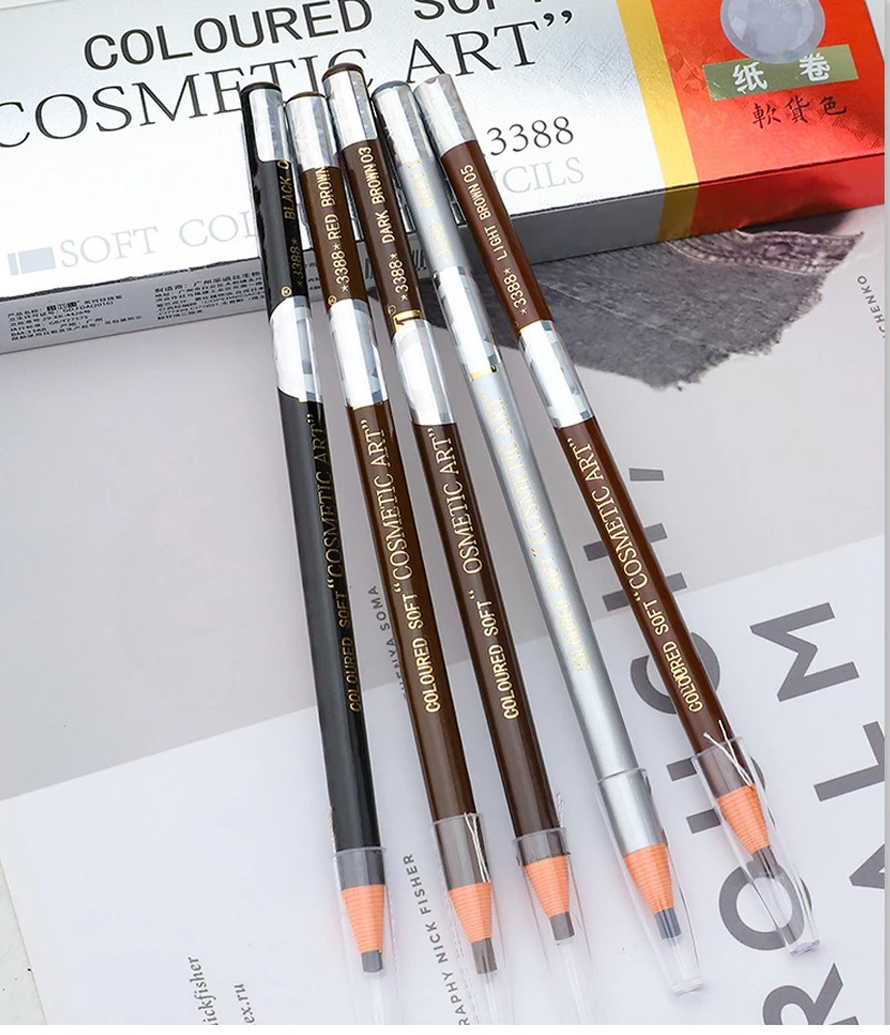 

Private label BBM 12 pcs/box Pull line eyebrow pencil brown color waterproof eyebrow pencil wholesale