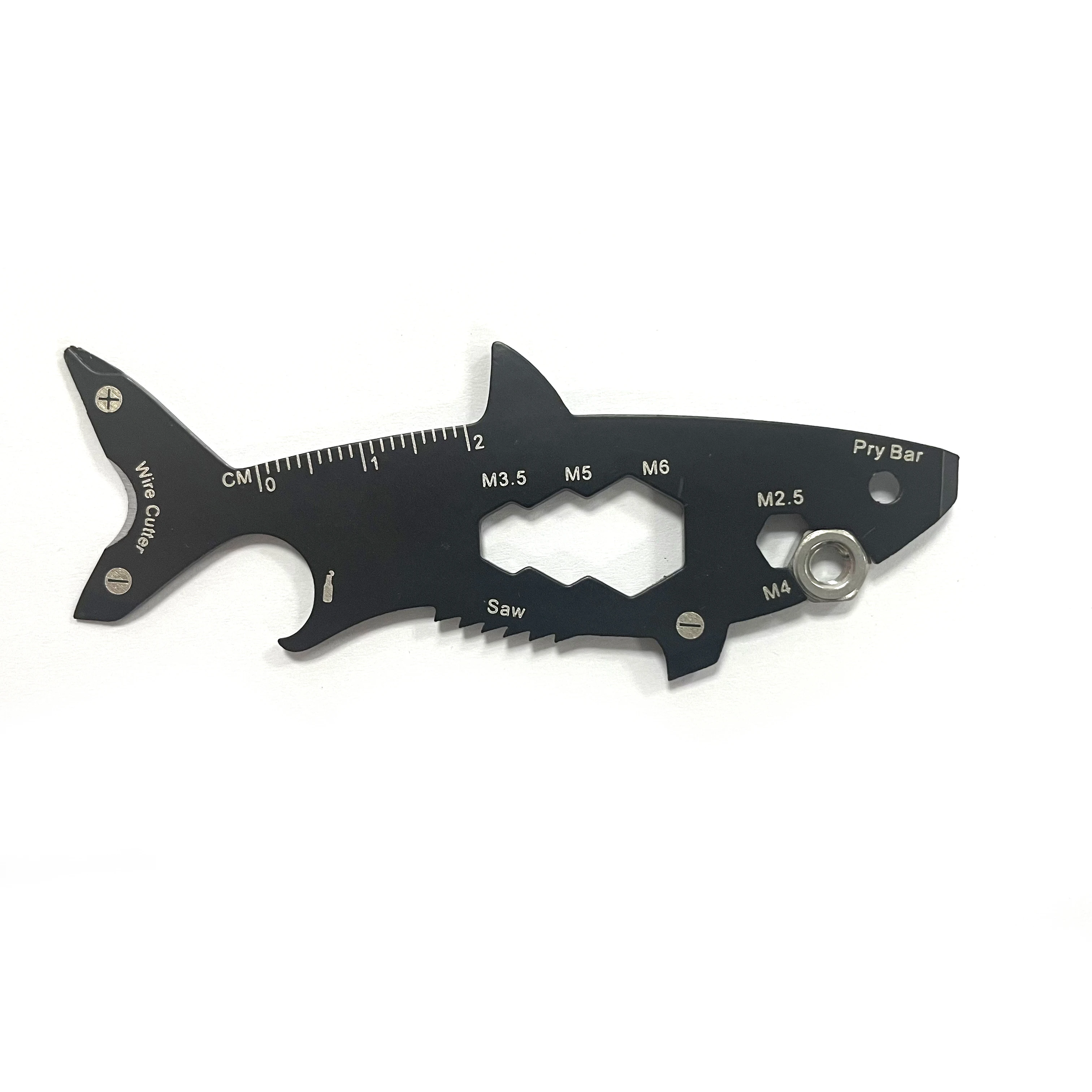 

15 In 1 Shark Shape Keychain Custom Gift Metal Multi Tool Multi Function Key Chain