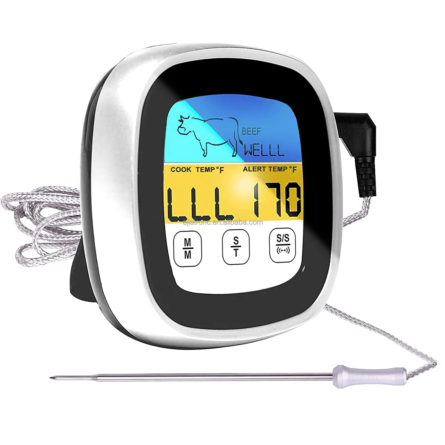 

Korean electric bbq grill Touch Button LCD Screen Digital Food Thermometer Cooking Thermometer with Timer Alert, Any pantone color and customized pakage is available.