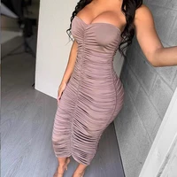 

Maxi Summer Dress 2019 Ruched Party Dress Women Off Shoulder Sexy Long Bodycon Dress Fashion Strapless Slim Elegant Dresses