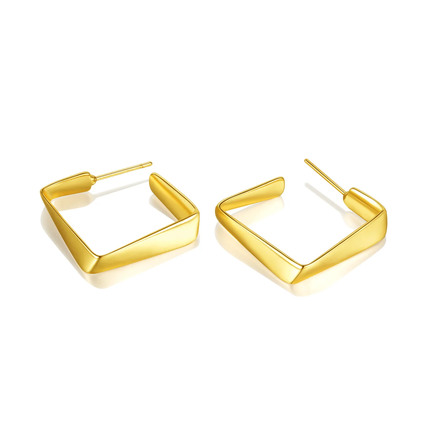 

2022 New Arrival Square Hoop Earrings Women Minimalist Ins Chunky Geometric Stud Earrings