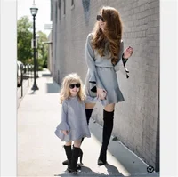 

Autumn Winter Parent-child Family Matching Outfits LongSleeve Solid Casual Dress Women Kids Girls Mother Daughter Family Clothes