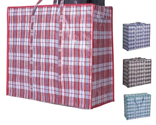 

Foldable Reusable Laundry Shopping Leading PP Bag Blue Woven Bags, Red,blue