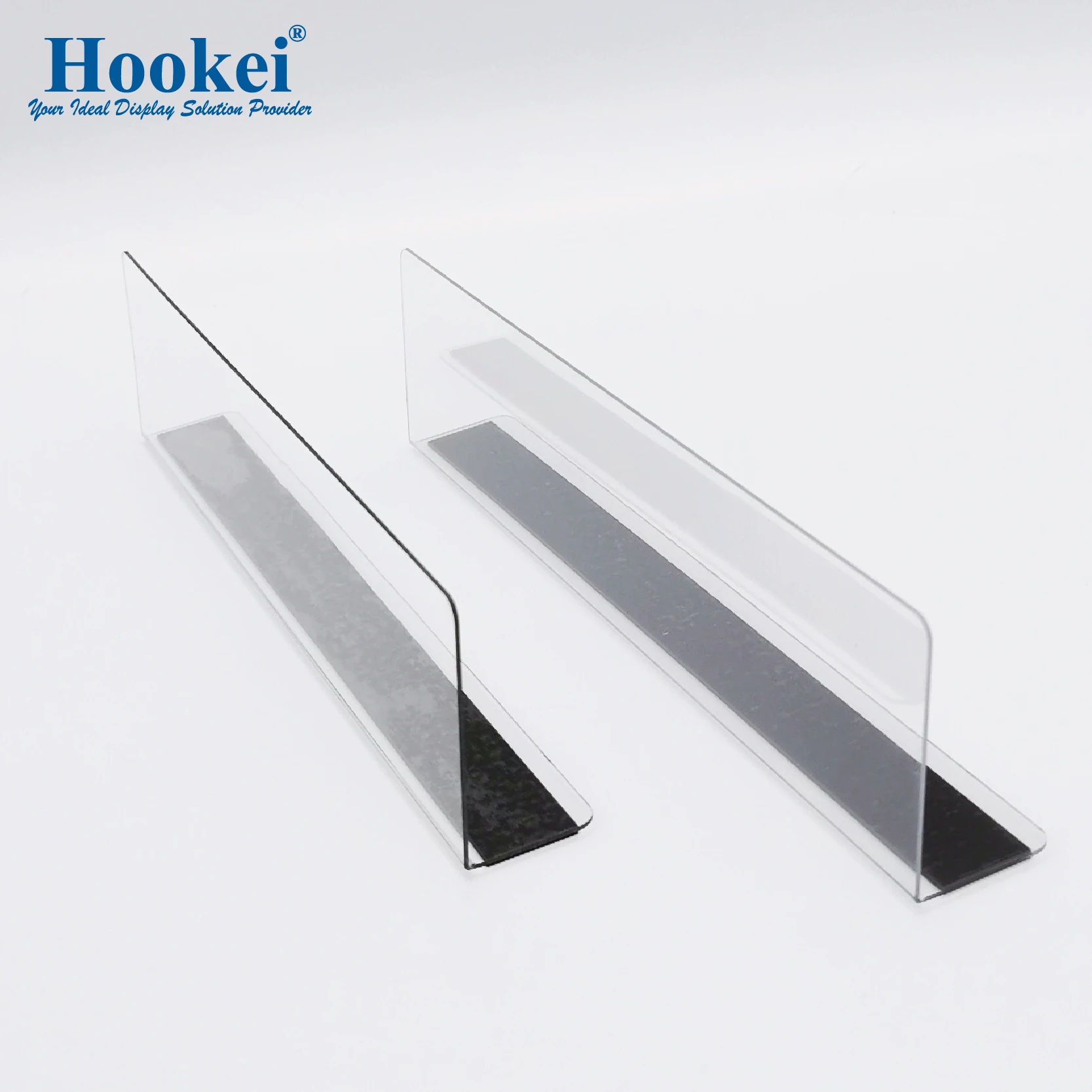Custom Size Adjustable Clear Acrylic Shelf Divider for Closet and Library