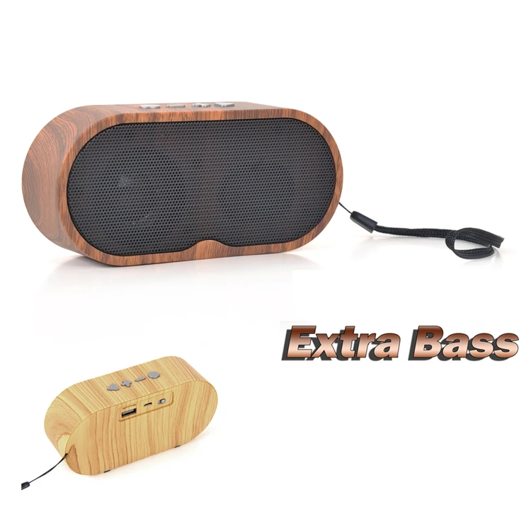 Mini Sound Box 3w Smart Bt Bluetooth 5.0 Portable Wooden Speaker With Radio Usb Tf Card Playing