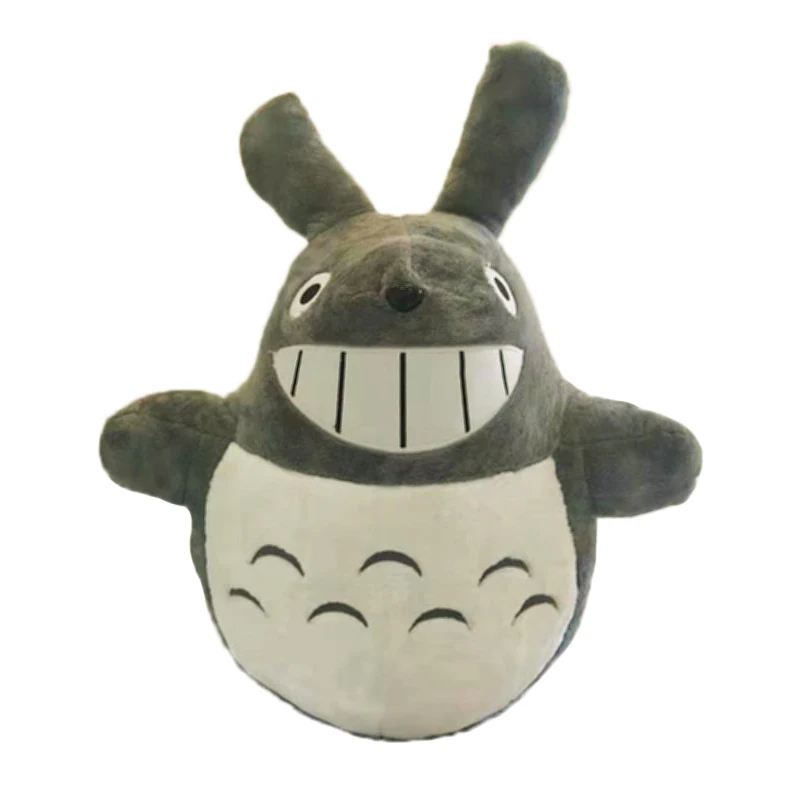 

Free Shipping Plush Toy Totoro  Animal Skin With Teeth Semi-finished Soft Fabric Cute Doll peluches Kids Gift Niuniu Daddy, Gray