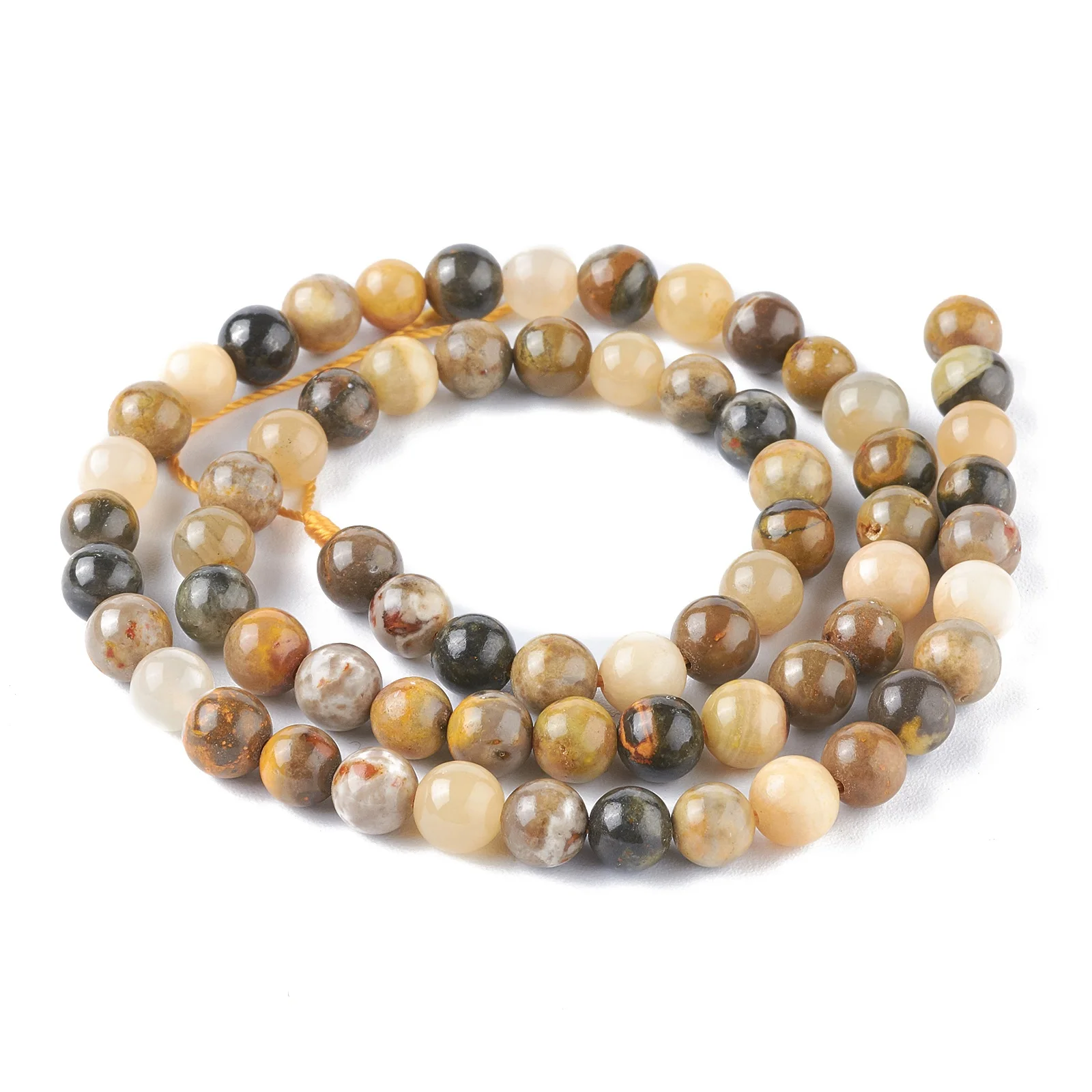 

Pandahall 8mm Round Natural Bumblebee Jasper Beads