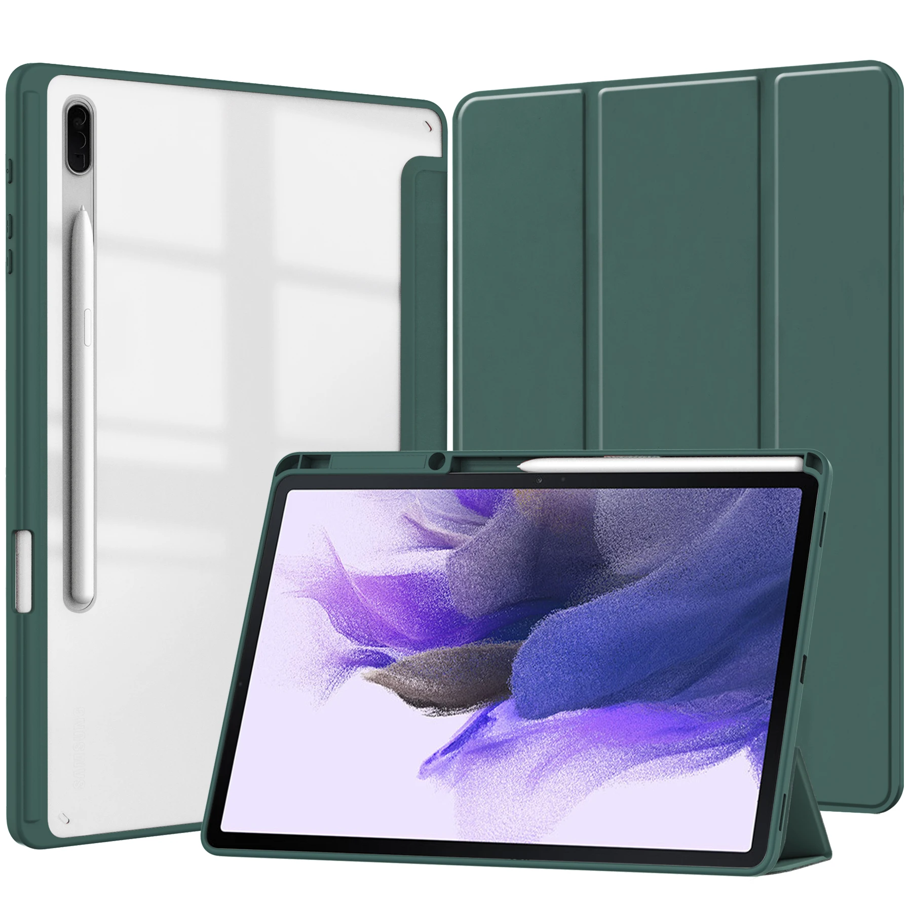 

High Quality 3 Folding TPU Cover Tablet Case For Samsung Galaxy Tab S7/S8/S9 Plus 11 12.4 inch