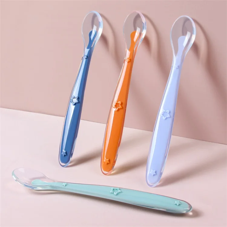 

Wholesale Baby Eating Feeding Spoons Baby Spoon Silicone Baby Feeder Spoon