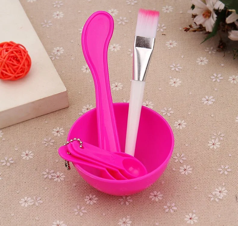 

4 In 1 DIY Plastic Facial Cosmetic Face Mask Mixing Bowl And Brush Spatula Set