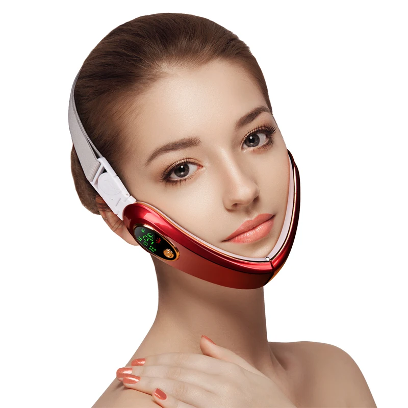 

Face care lift massage tool v shape lifting rf ems beauty instrument skin rejuvenation device facial massager beauty equipment, White red blue