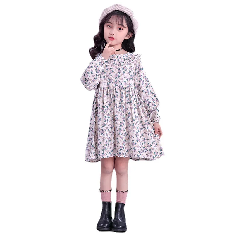 

2021 boutique girls summer short-sleeved cotton dress cute children's dress design girl flower dress