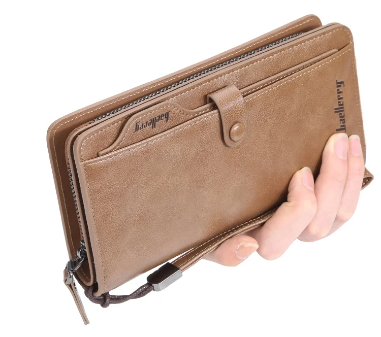 

Amazon Hot sales Long Design Thin Credit Card PU Leather Wallet men Soft Leather Men's Vertical Wallet Bag