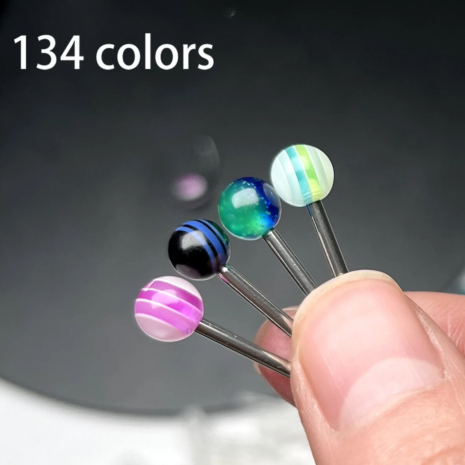 

Amazon Acrylic Piercing Ball Internally Threaded Tongue Nipple Ear Helix Ear Piercing Balls for Body Women Jewelry, 135 colors