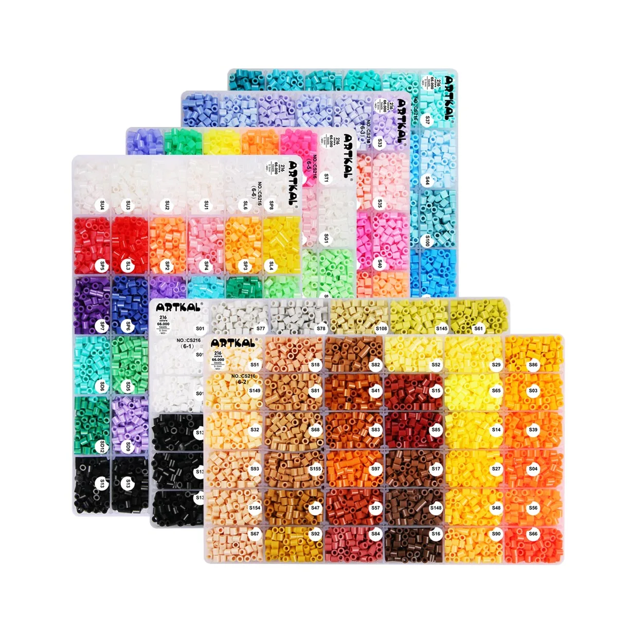 Full Color Box Package 216 Color Box Set Iron Beads Set Plastic 
