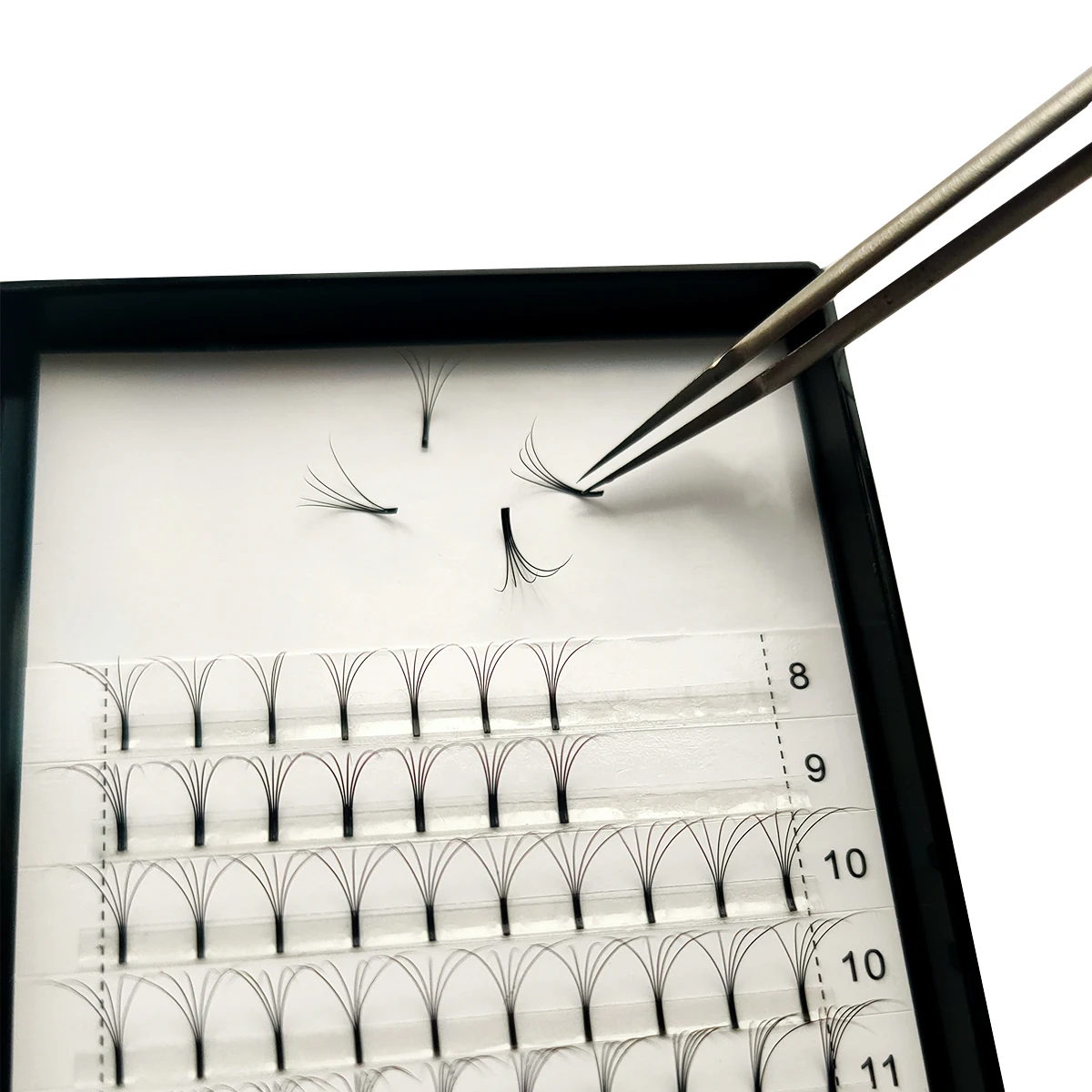 

Best selling heat bonded premade fans lashes 10d premade volume eyelash extension
