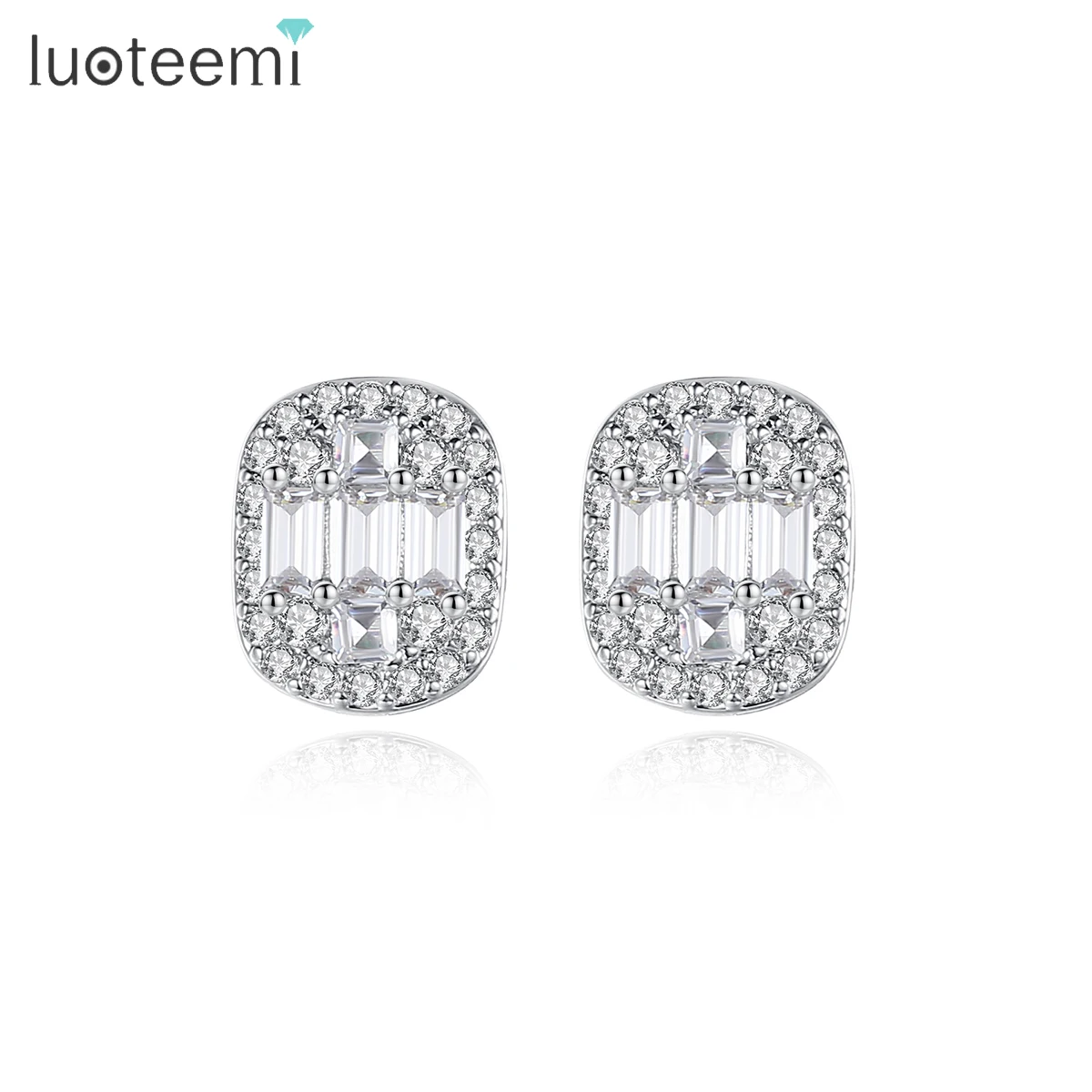 

LUOTEEMI Stud Diamond Fashion Woman Stud Cubic Zirconia Bling Earring Jewelry Earing Lady Earring
