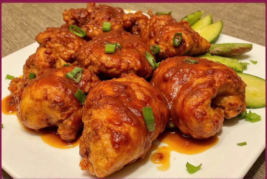 Ancho chili chicken on a plate