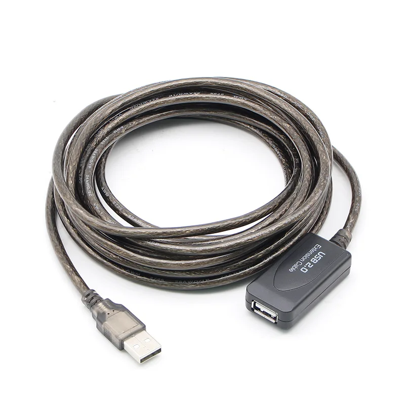

Super Long 5M 10M 20M 30M 30FT USB 2.0 A Male to Female Active Repeater USB Extension Cable with Amplifier Chip, Black/customized