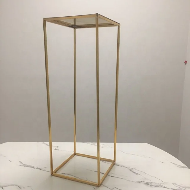 

customized gold mirror top wedding cylinder round plinth, gold rectangle plinth sunyu906, Gold/sliver mental
