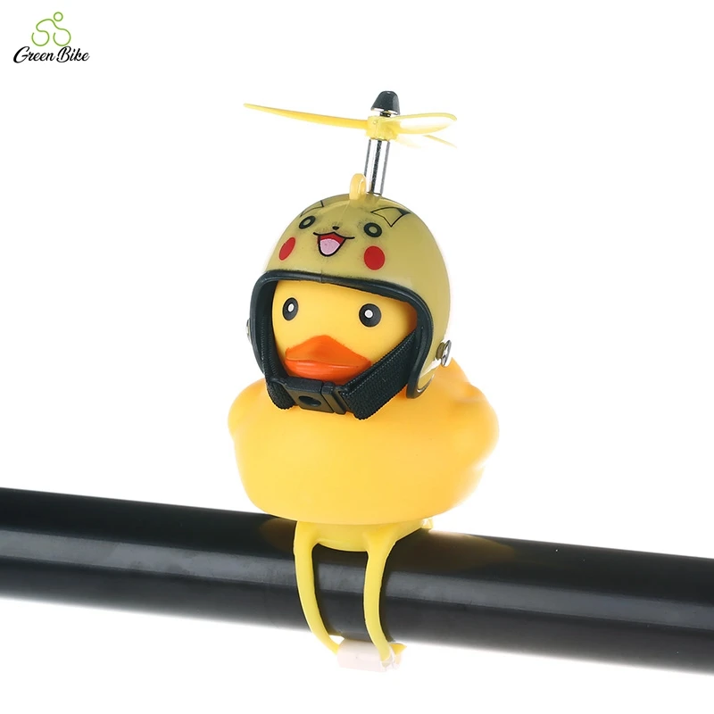 

Funny Cute Cartoon Children's Bicycle Yellow Little Duck Shape with safety helmet for kids Bicycle Lights Bell duck bell