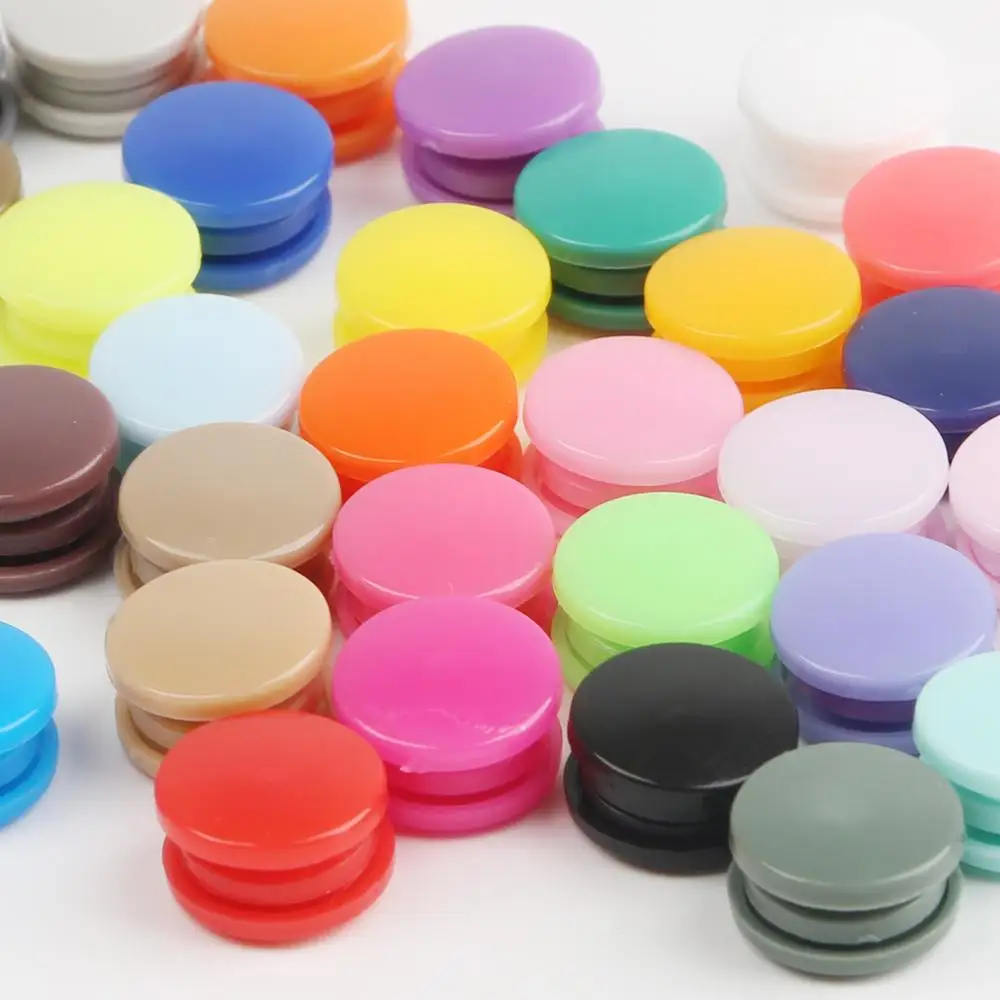 

20 Sets T5 12MM Round Plastic Snaps Button Fasteners Quilt Cover Sheet Button Garment Accessories for Baby Clothes Clips, Mixed color