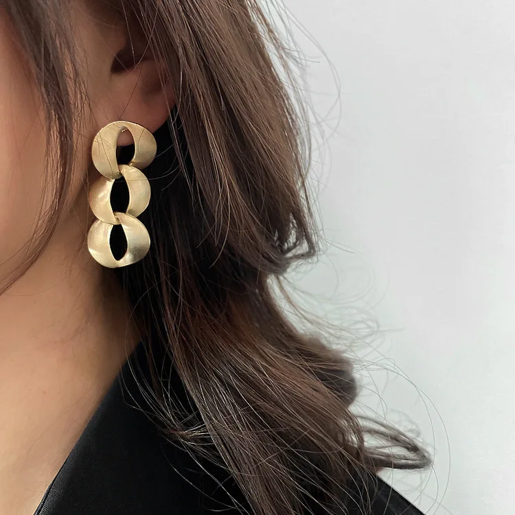 

2021 fashion trendy metal big chains earings