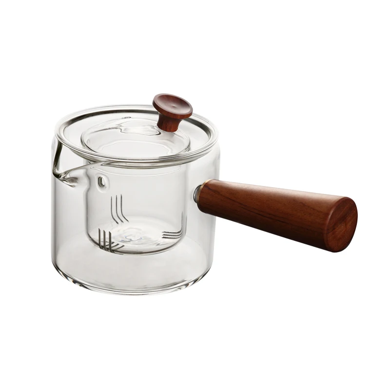 
borosilicate glass heatable tea cup sets with tea pot 