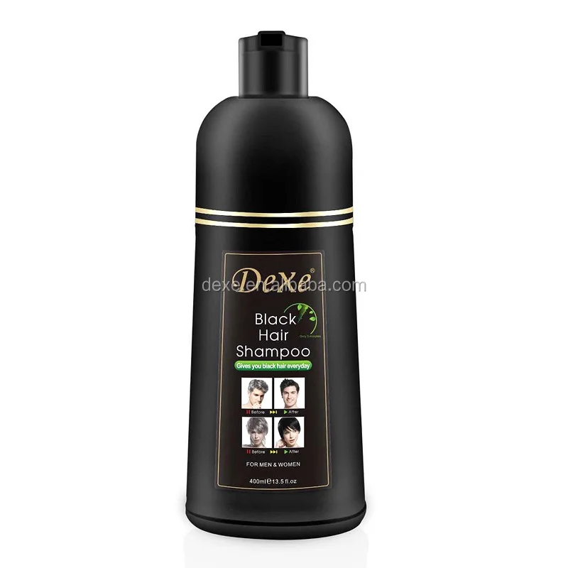 

5 Minutes Fast Hair Dye Shampoo Grey Black Hair Color Dye Shampoo Two in One Single Squeeze Bottle Herbal Permanent Dexe