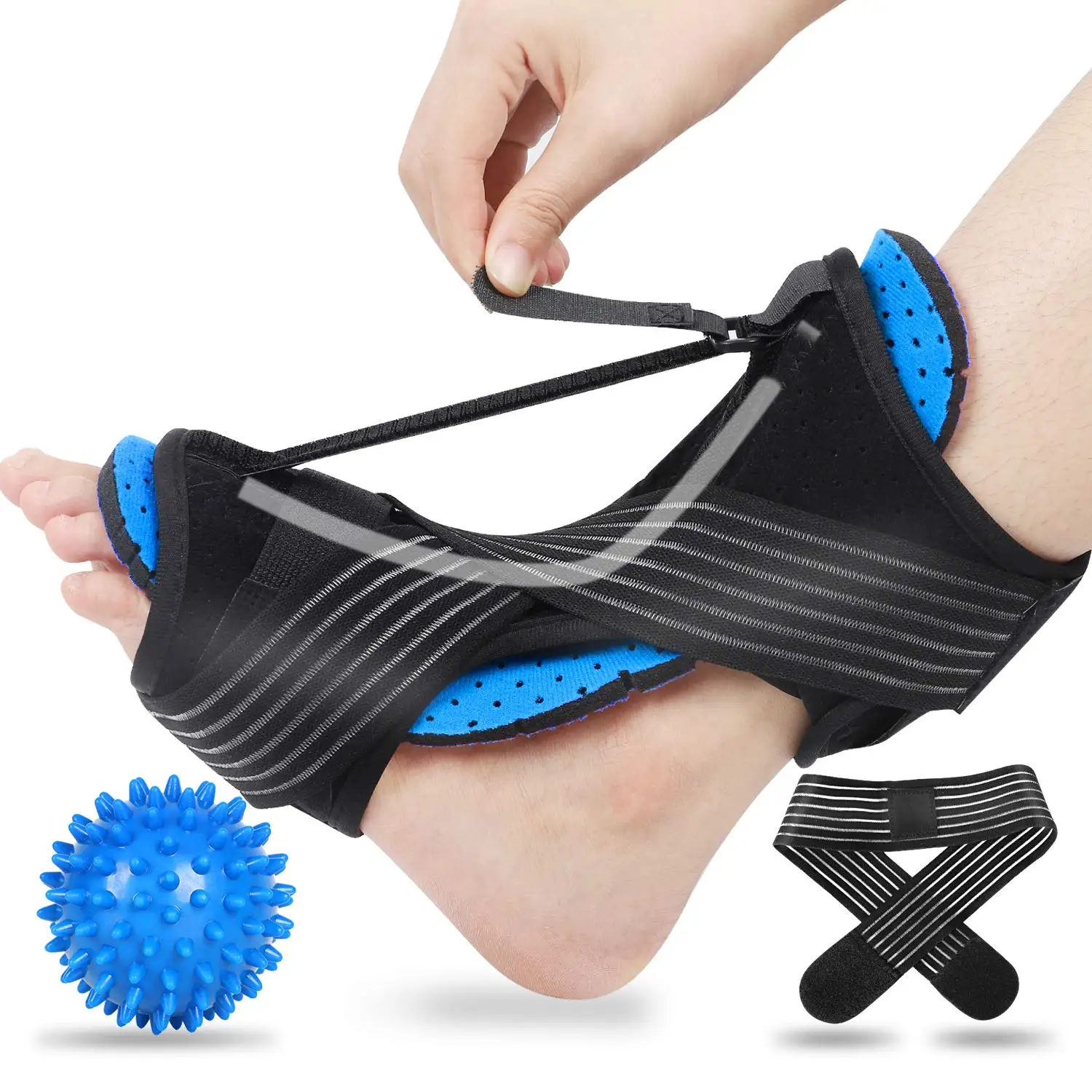 

Adjustable Foot Ankle Brace Dorsal Orthosis Night Splint for plantar fasciitis foot recovery and Physical rehabilitation Adjusta