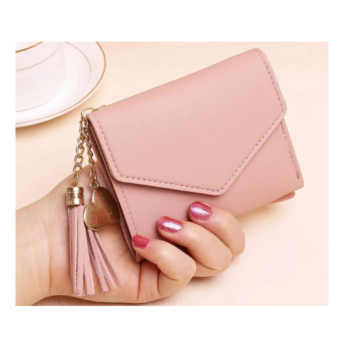 

Small Designer Pu Leather Card Holder Ladies Women Short Wallets Woman Mini 2021