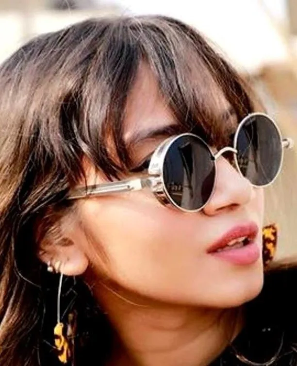 

2020 New Arrival Italy Design Steampunk Style Women Oversized Round Shades Sunglasses